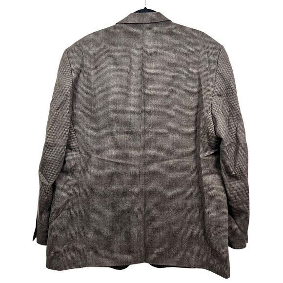 Pronto Uomo Mens Lambswool Blazer Sport‎ Coat 2 Button Ventless Brown Black 48L - Picture 5 of 6